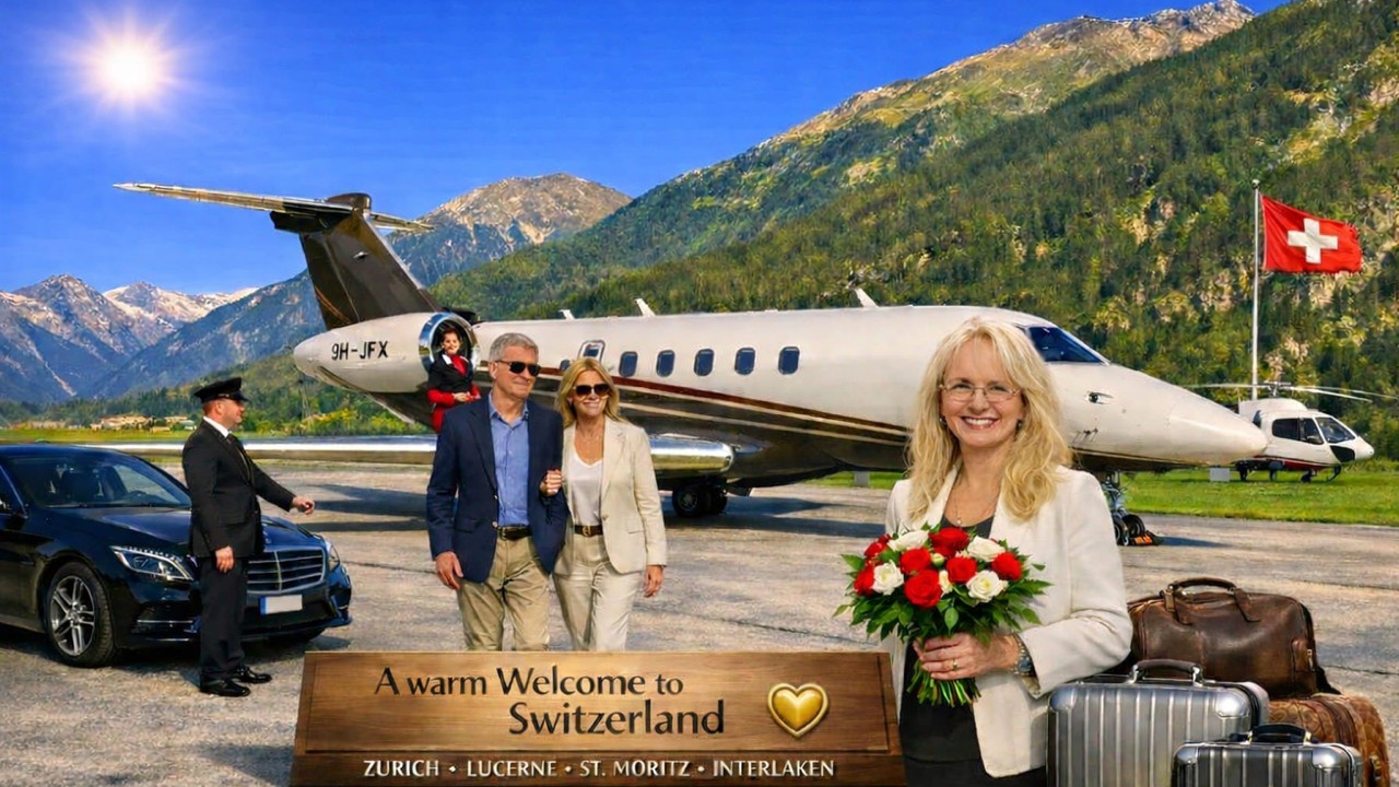 Luxury Tour Switzerland Guests arriving by Private Jet Luxury Tour Switzerland Guests arriving by Private Jet
