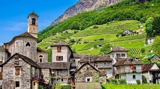 Mountain village in the Verzasca Valley